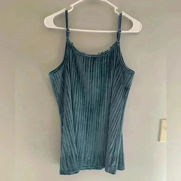 Woman’s Meritt Teal Velvet Lace Spaghetti Strap Plus Tank Top Size 1XL - Picture 5 of 7